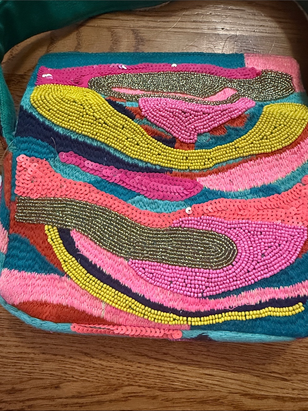 America &Beyond Multicolor Beaded wave Shoulder Bag - NWT - Picture 7 of 9